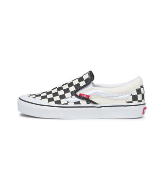 

Слипоны Vans Classic Slip-On 138 — черная шахматная полоса с боковой полосой VN000BW3BKC1, Sidestripe black checkerboard, VANS Classics