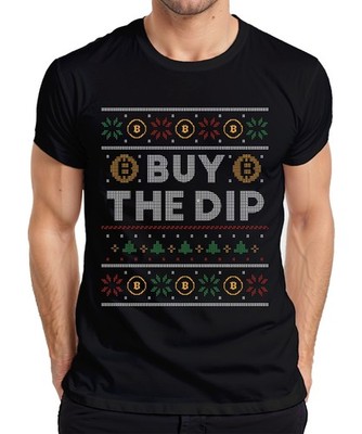 Bitcoin BUY THE DIP - Ugly Christmas Sweater Crypto Weihnachtsgeschenk Herren T-