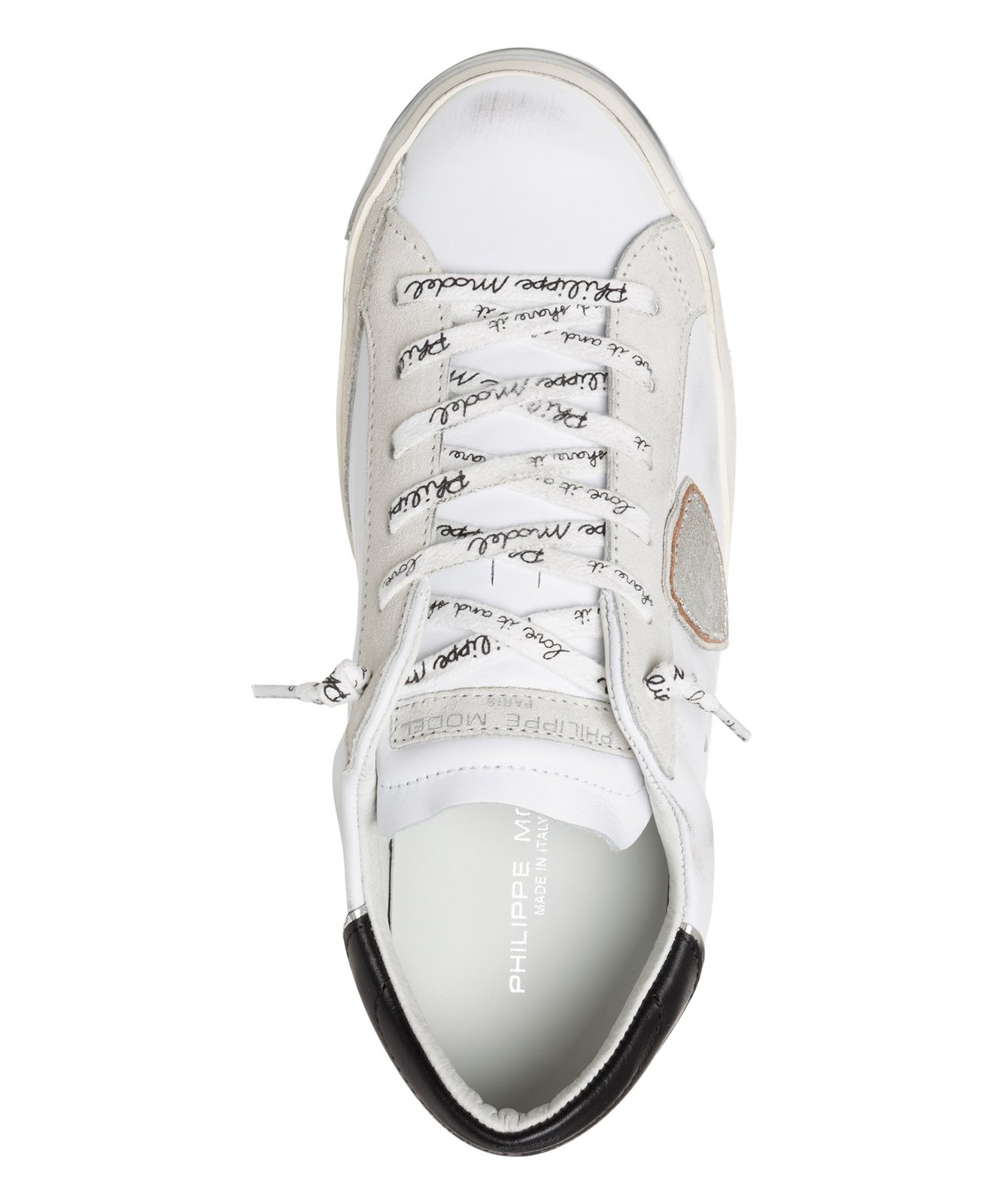 Pre-owned Philippe Model Sneakers Women Prsx Prld-ma02 Blanc - Argent Logo Detail Suede In White