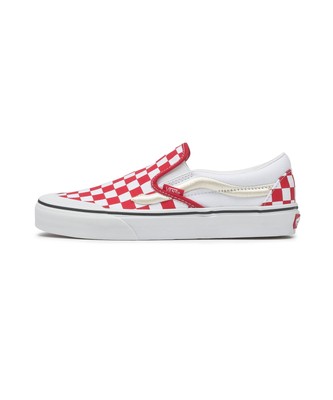 Слипоны Vans Classic Slip-On 138 — красная шахматная полоса по бокам VN000BW39Y11