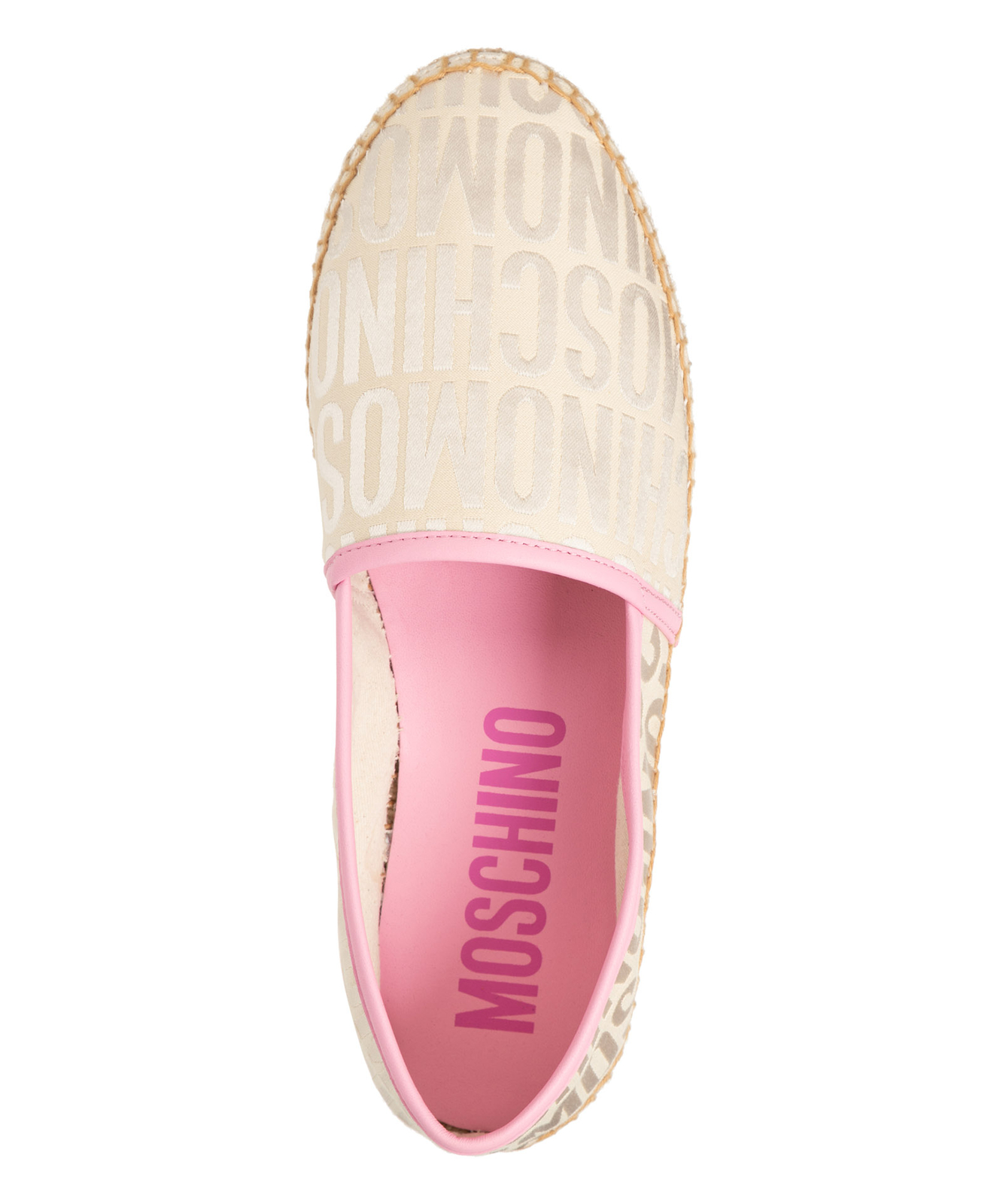 MOSCHINO MOSCHINO ESPADRILLES DAMEN LOGO MN10114G1I10110A ECRU - PINK SCHUHE SLIP ON