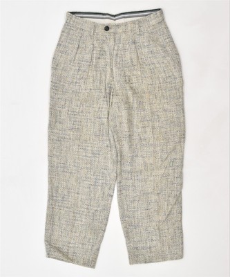 MANUEL RITZ PIPO Womens Crop Casual Trousers IT 46 Large W29 L25 Grey AA12