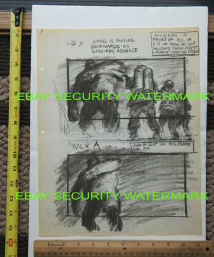 1976 KING KONG Mentor Huebner 11" x 14" numbered movie camera storyboards 376XA