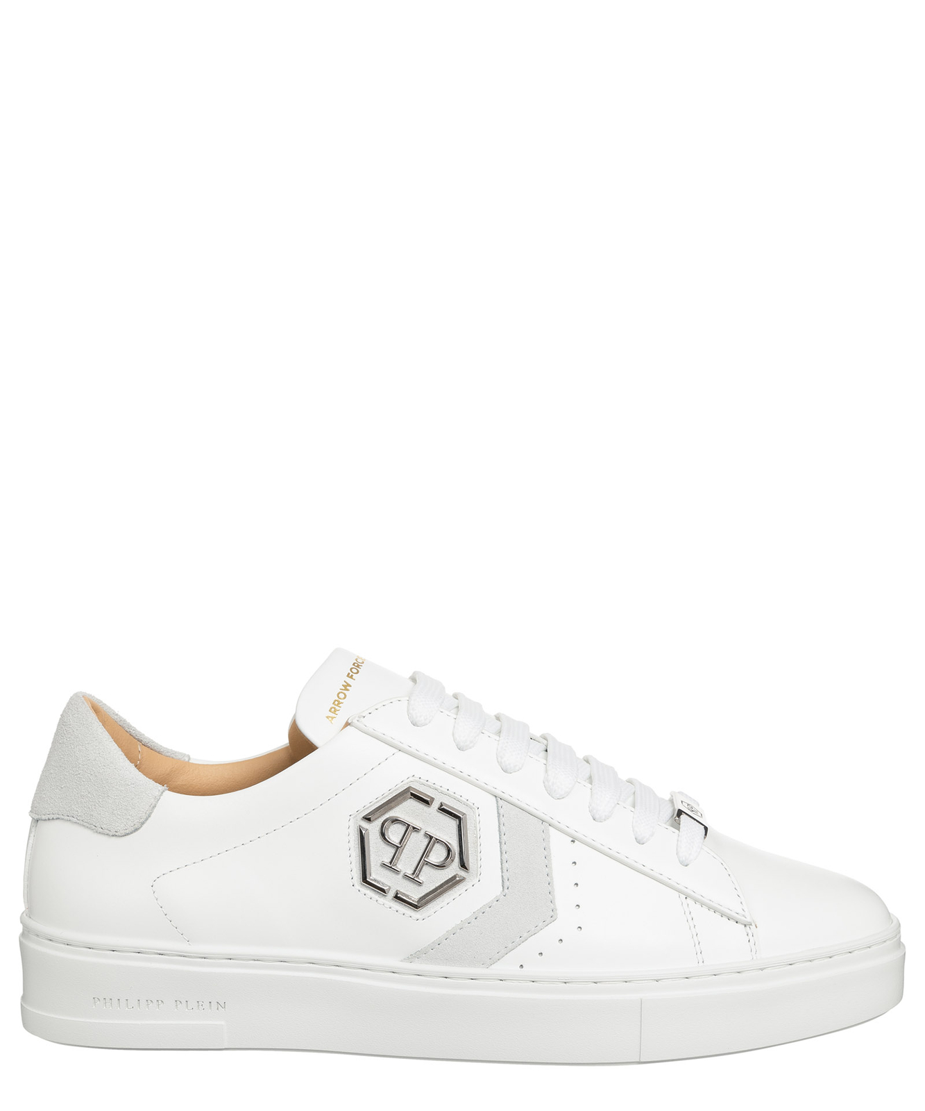 PHILIPP PLEIN PHILIPP PLEIN SNEAKERS MEN FADS-MSC3998-PLE005N_0101 WHITE LEATHER LOGO DETAIL