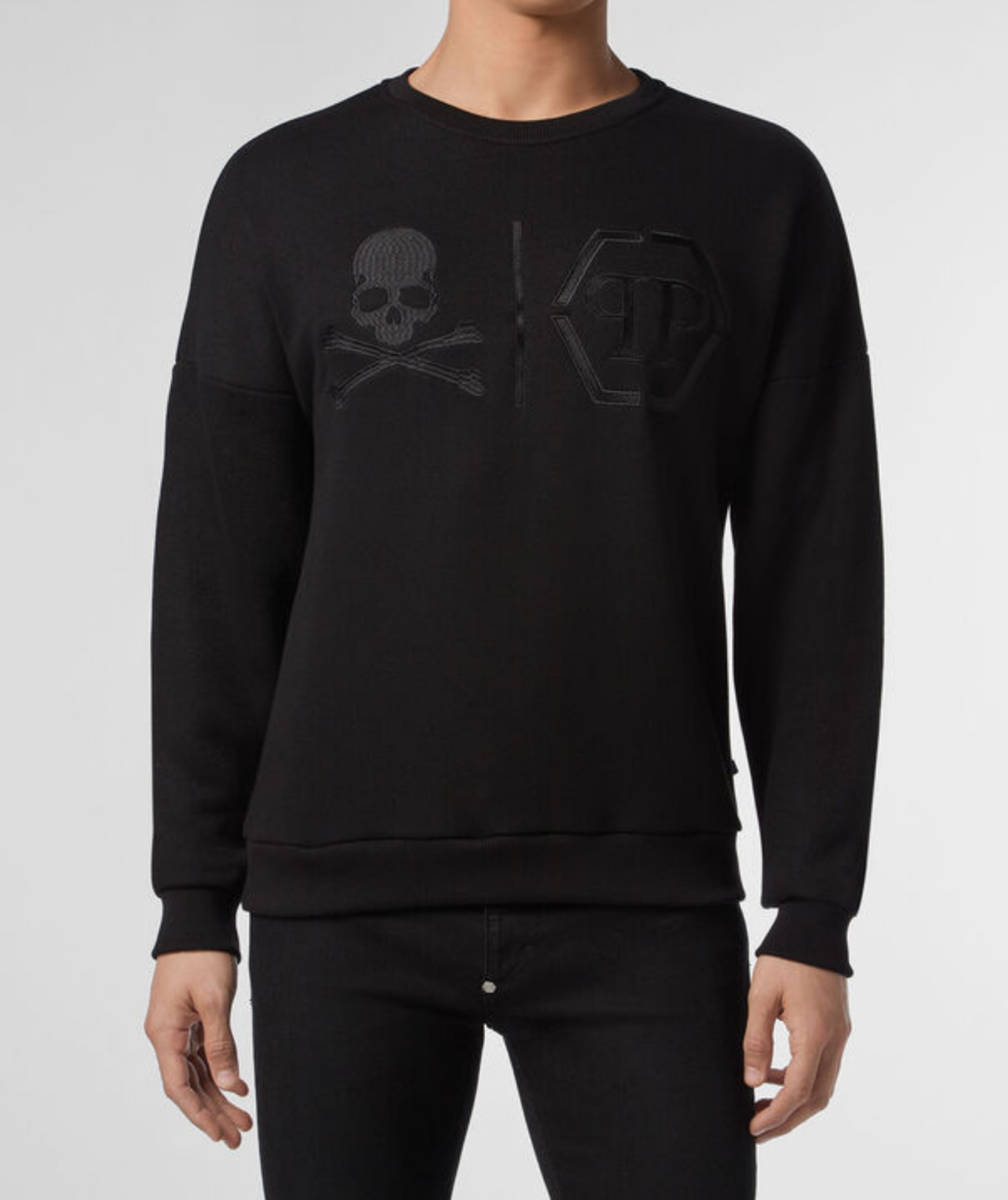 Pre-owned Philipp Plein Homme Skull Statement Sweatshirt Pullover Sweater Jumper Xl In Black