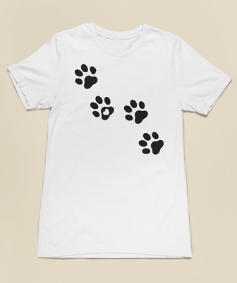 Dog Paw Print T-Shirt Ideal for Dog Owner Great Gift, Fathers Day Birthday Etc