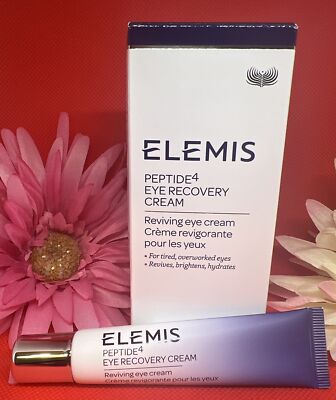 ELEMIS Peptide4 Eye Recovery Cream Revives Brightens Hydrates 0.5 Oz /15ml NIB