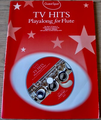 GUEST SPOT TV HITS PLAYALONG FOR FLUTE PIANO SHEET MUSIC BOOK (2005) +CD UK