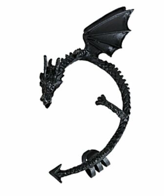 Dragon's Lure Black Dragon Ear Cuff Wrap Black Gothic (Metal-Wear) no pierce