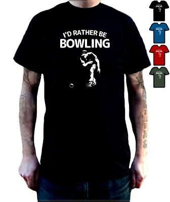 I’d Rather Be Bowling T Shirt Lawn Green Bowls Funny Tshirt Gift for Bowlers Tee
