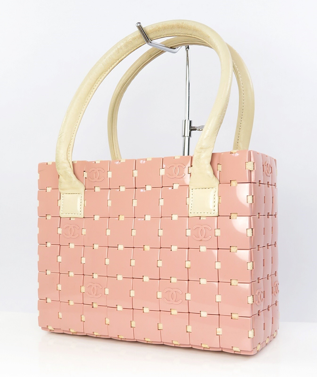 Auth CHANEL Pink Puzzle & CC Logo Tote Bag Purse #59996 | eBay