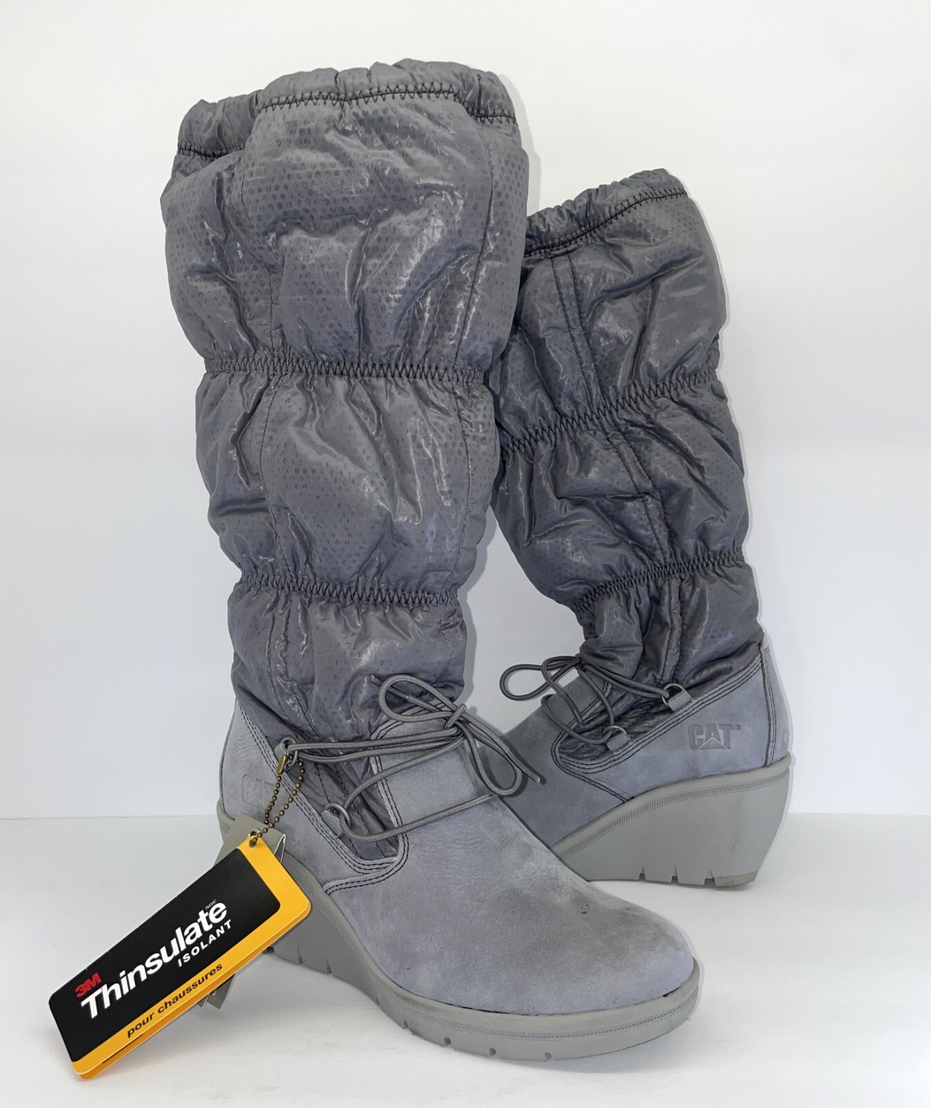 

Женские сапоги Caterpillar MIA NEW WITH DEFECT Frost Grey P308011 без застежек на танкетке, Серый, Caterpillar MIA P308011