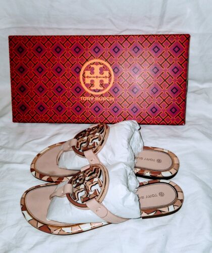TORY BURCH Seashell Pink Multi Miller Enamel Logo Thong Size 7M MSRP $248 | eBay TORY BURCH Seashell Pink Multi Miller Enamel Logo Thong Size 7M MSRP $248 | eBay