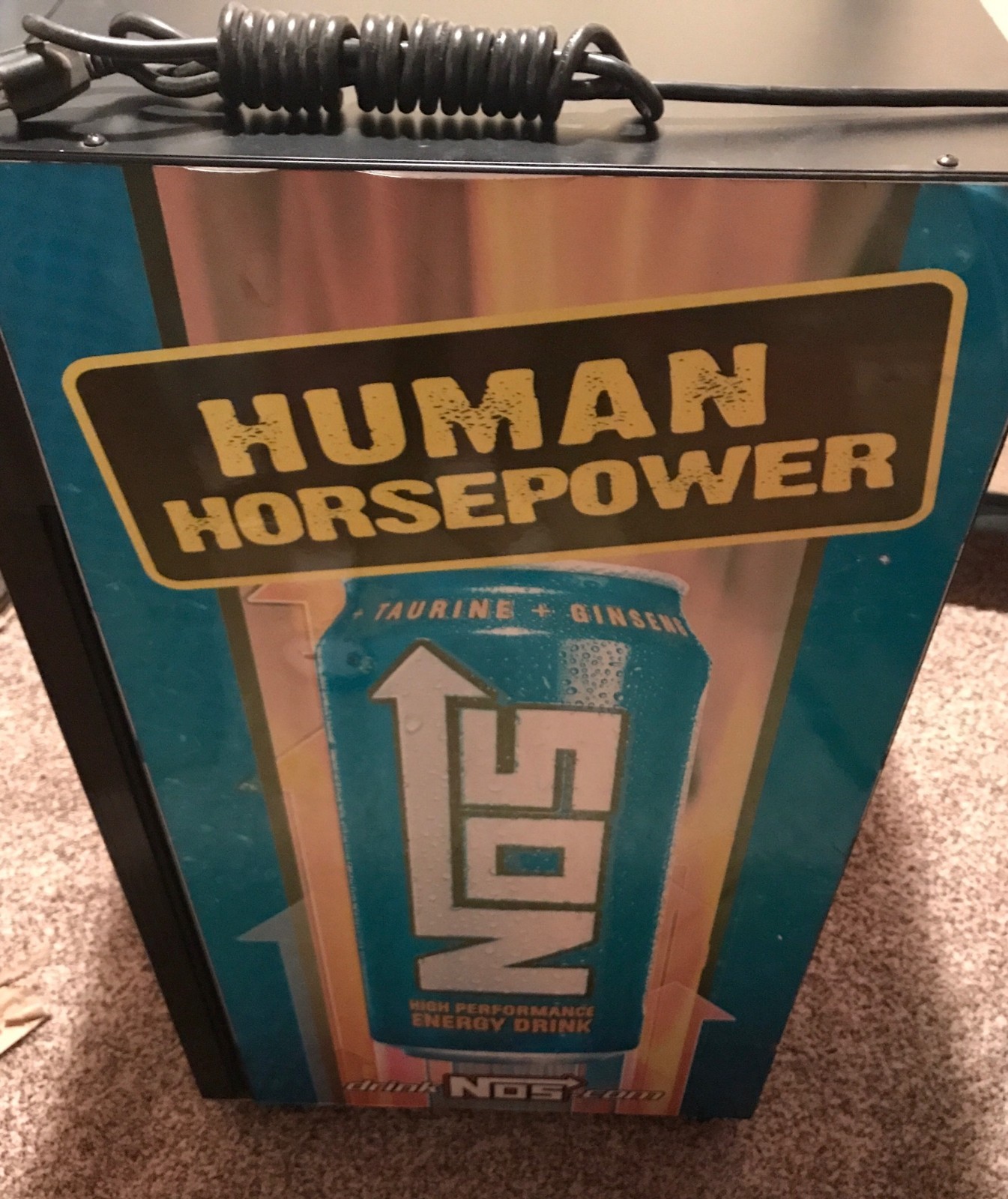 2007 NOS Energy Drink Mini Fridge Refrigerator Cooler Works Monster Rockstar