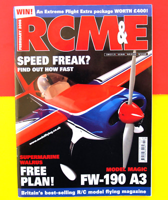 RCM&E HAS FULL PLANS UK 2008 FEBRUARY RC MODEL AIRPLANES AIRCRAFT FLYING NEWS