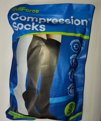 BullForce Compression Socks for Women & Men 3 Pair Sports &Fitness Work & Daily