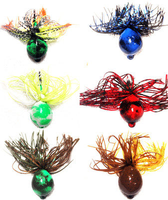 Custom Hand-Made 6pc Weedless Bass Fishing Swim Jig Bundle Set 1