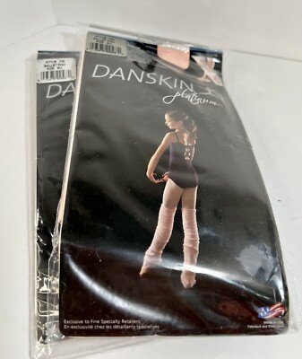 2 Danskin Platinum Convertible Tights Girls M/L 8-14 Ballet Pink 708 Soft Opaque