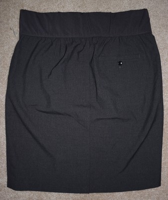 New Gap Maternity Sz 8 Skirt Straight Pencil Charcoal Gray Stretch Belly Panel