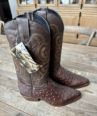 El Señor de los Cielos Cowboy Western Boots Ostrich Print Color