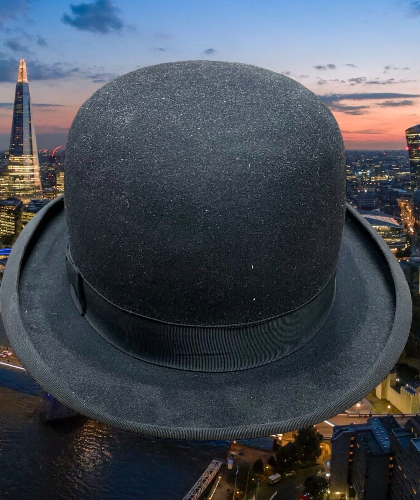 Vintage Antique Black Stetson Bowler Hat With Original Box Vintage Antique Black Stetson Bowler Hat With Original Box