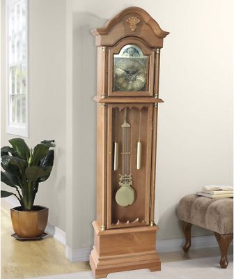 Traditional Grandfather Clock, Roman Numerals, Pendulum, Chimes, Glass Door, 72''