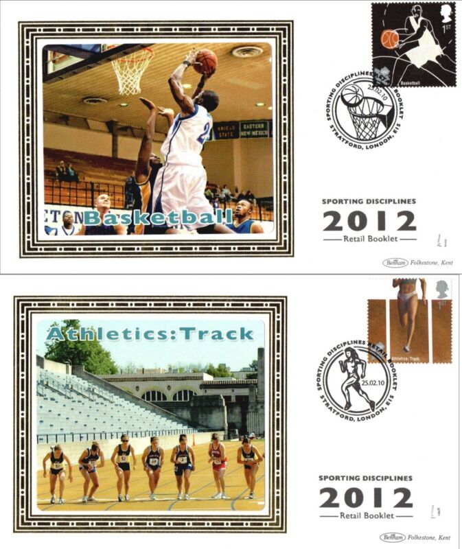 2010 Sporting Disciplines Athletics Basketball Booklet Benham FDC BSSP403-404