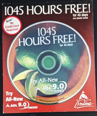 ''Lime'' America Online Collectible / Install Disc, Vintage AOL CD, Free Shipping!