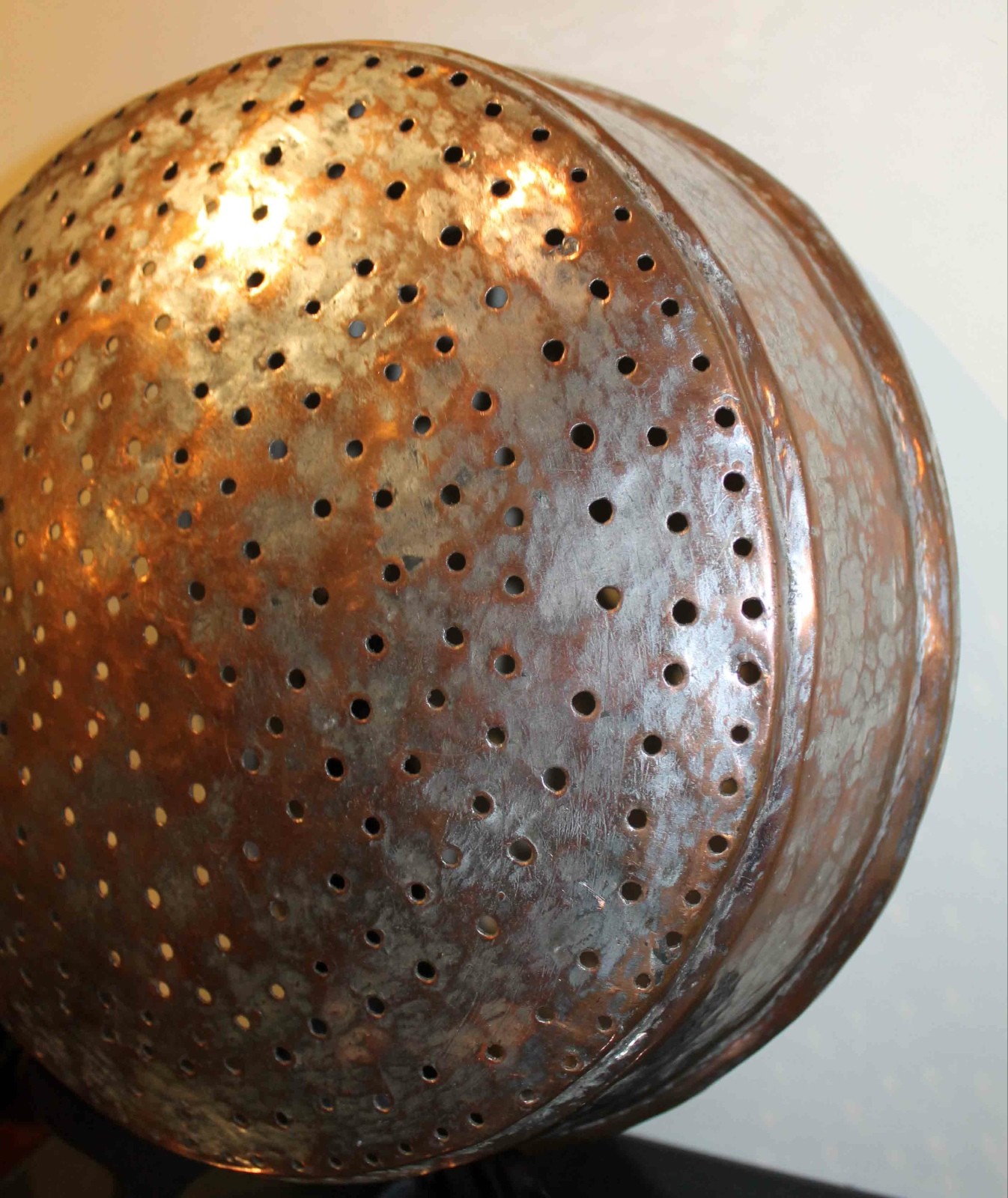 Hand Hammered Late 1800s SOLID COPPER Colander / Seive