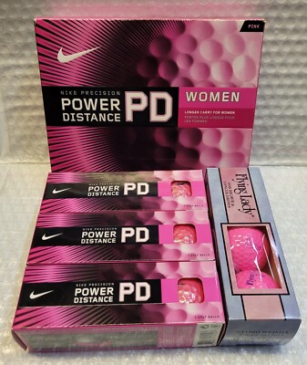 New (3x) Nike Precision Power Distance PD Women & (1x) Flying Lady Golf Balls