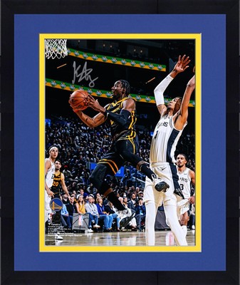 FRMD Jonathan Kuminga Warriors Autographed 8x10 Reverse Layup vs Spurs Photo