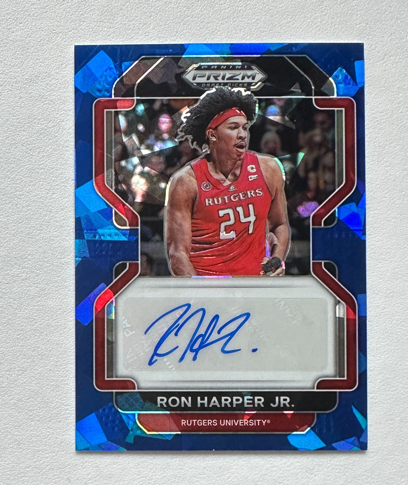 2022-23 Prizm Draft Picks Ron Harper Jr /75 Auto blue