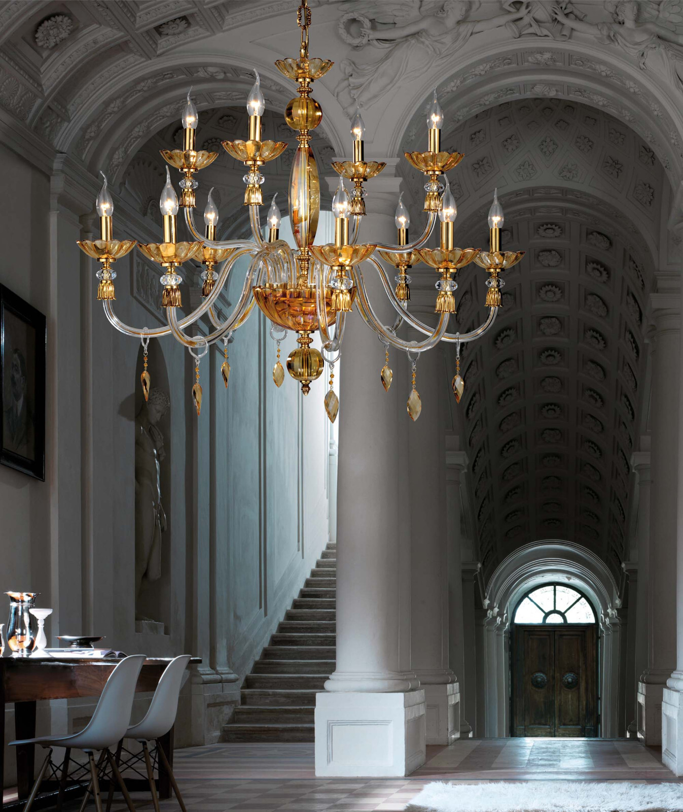 【中古】 Harpestry： A Contemporary Collection Chandelier Classic Crystal Amber Luxury A 12 Lights Luxury
