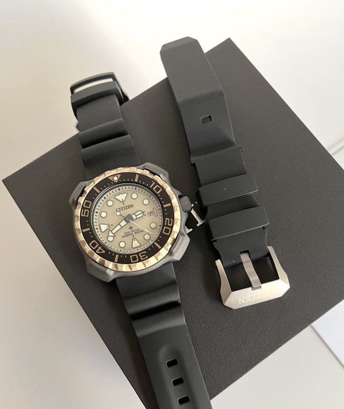 Pre-owned Citizen Promaster Diver Watch Bn0226-10p Eco Drive Super Titanium Pale Gold