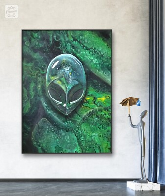 Aliens made me do it/ acrylic painting 