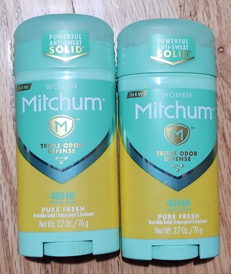 Mitchum Women Invisible Solid Antiperspirant & Deodorant, Pure Fresh 2.7 oz x2
