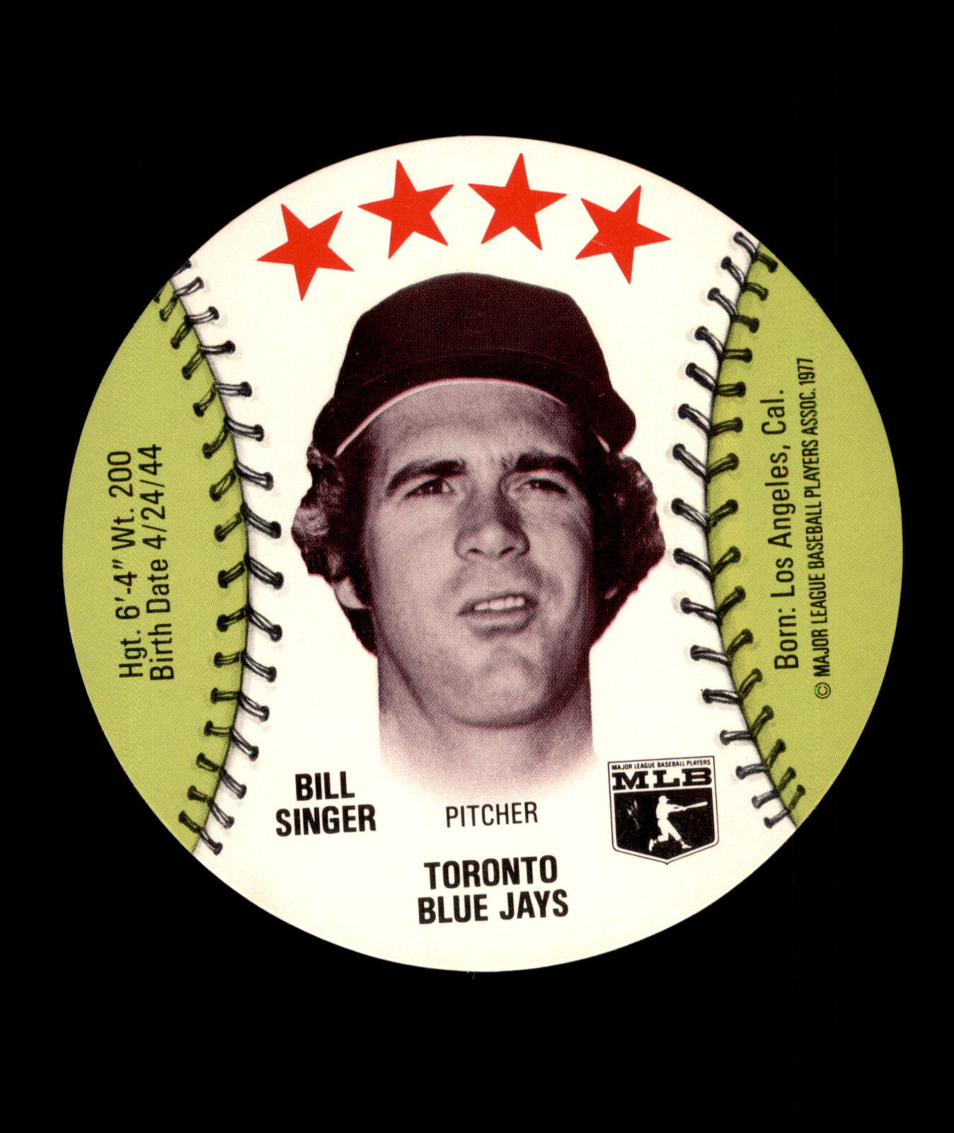 noann77となります 1977 Zip'z Baseball Discs - #NNO Bill Singer | eBay