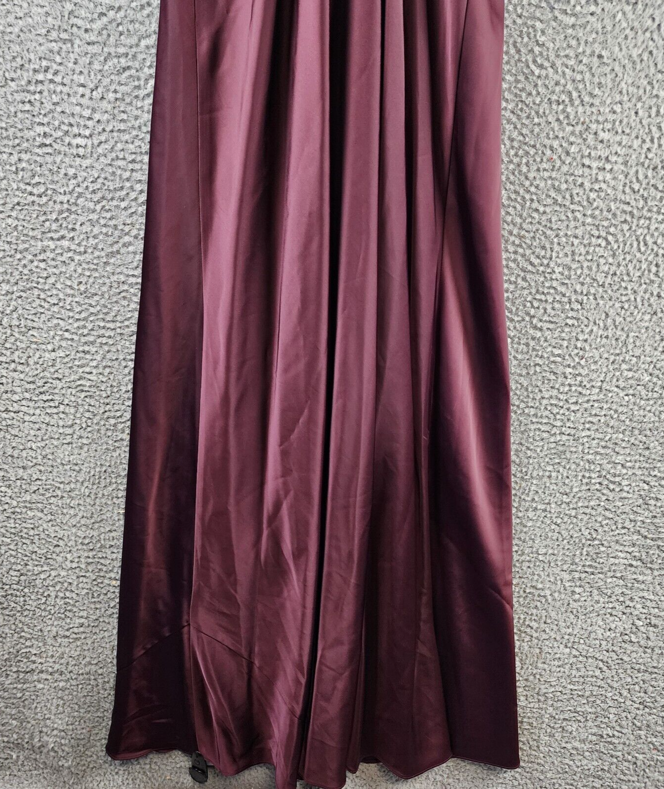 Liv Foster Knotted Satin Gown Women's 2 Bordeaux Sleeveless Side Zip Closure - Picture 14 of 16