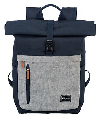 travelite Basic Rollup Backpack Rucksack Tasche Marine / Grey Blau