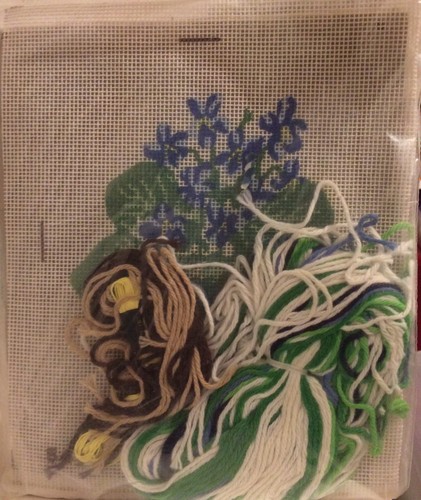 Paragon Needlecraft Needlepoint Kit #5407 Violets 8”x 10” Unopened