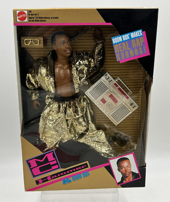 MC HAMMER doll & Boom Box real rap sounds Gold Outfit Mattel 1991 sealed NIB