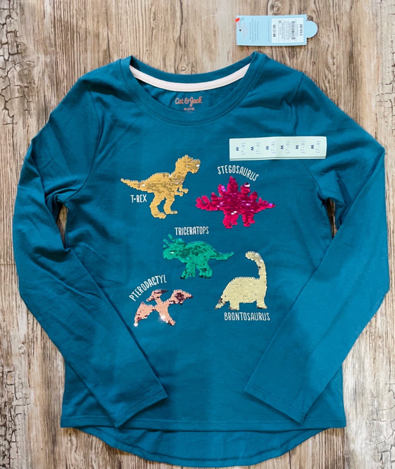 dinosaur sequin shirt