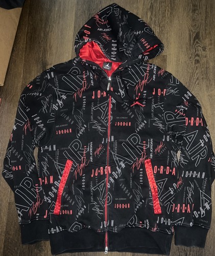90's VTG NIKE AIR JORDAN ALL OVER PRINT AOP HOODIE ZIPPER