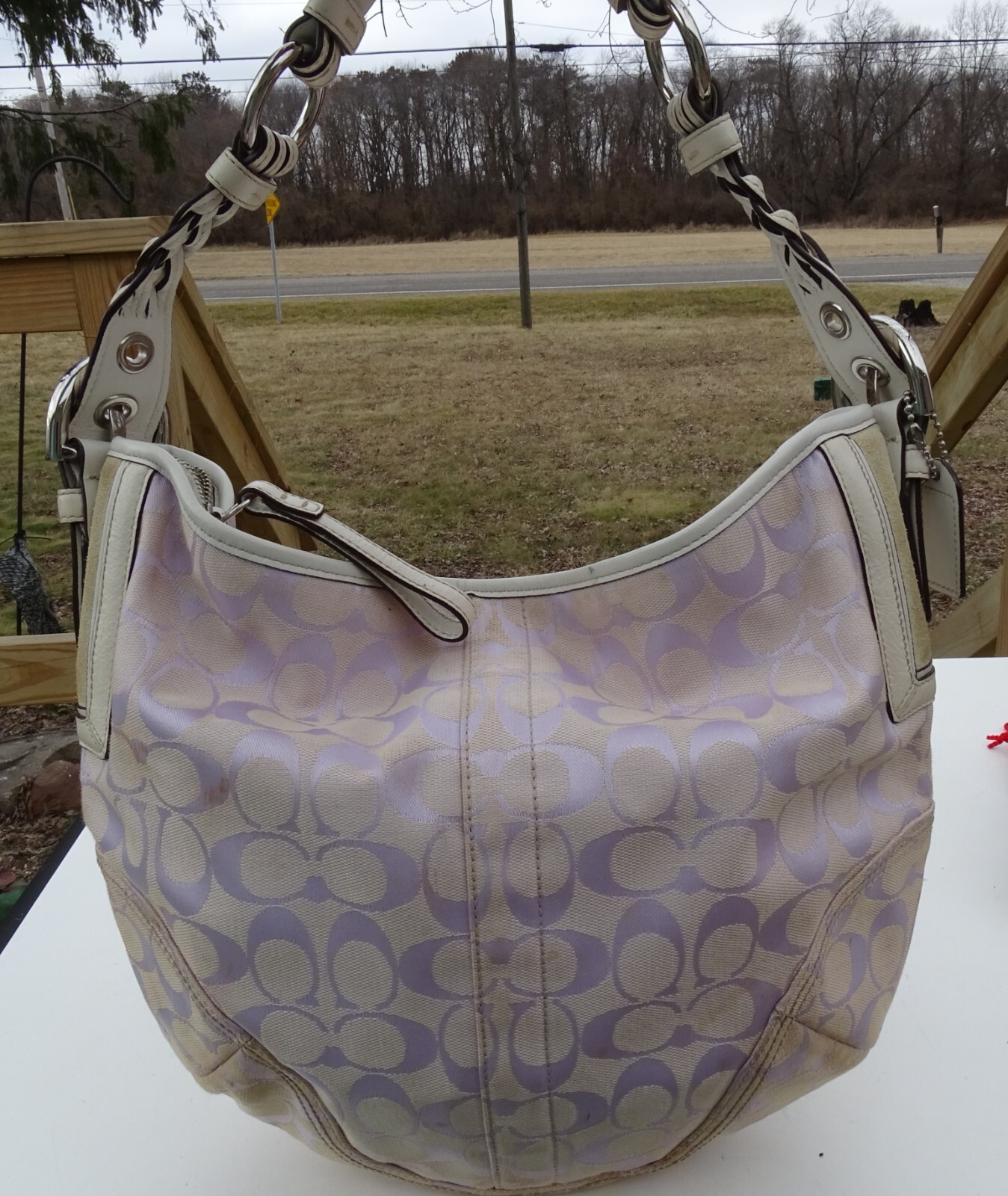 Vintage COACH M05K-6279 Signature C Lavender Purple/White Vintage COACH M05K-6279 Signature C Lavender Purple/White
