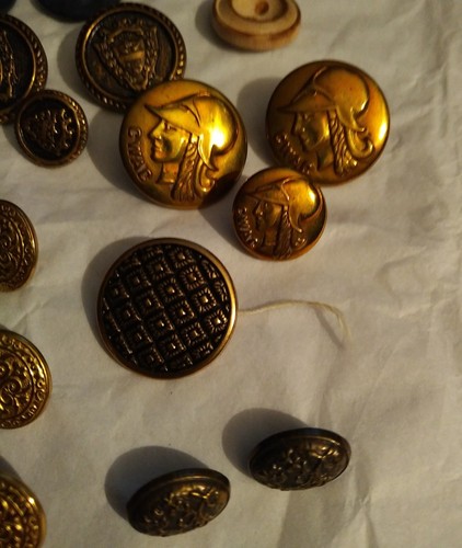 Vintage Metal Shell CWAC Ornate Buttons Lot