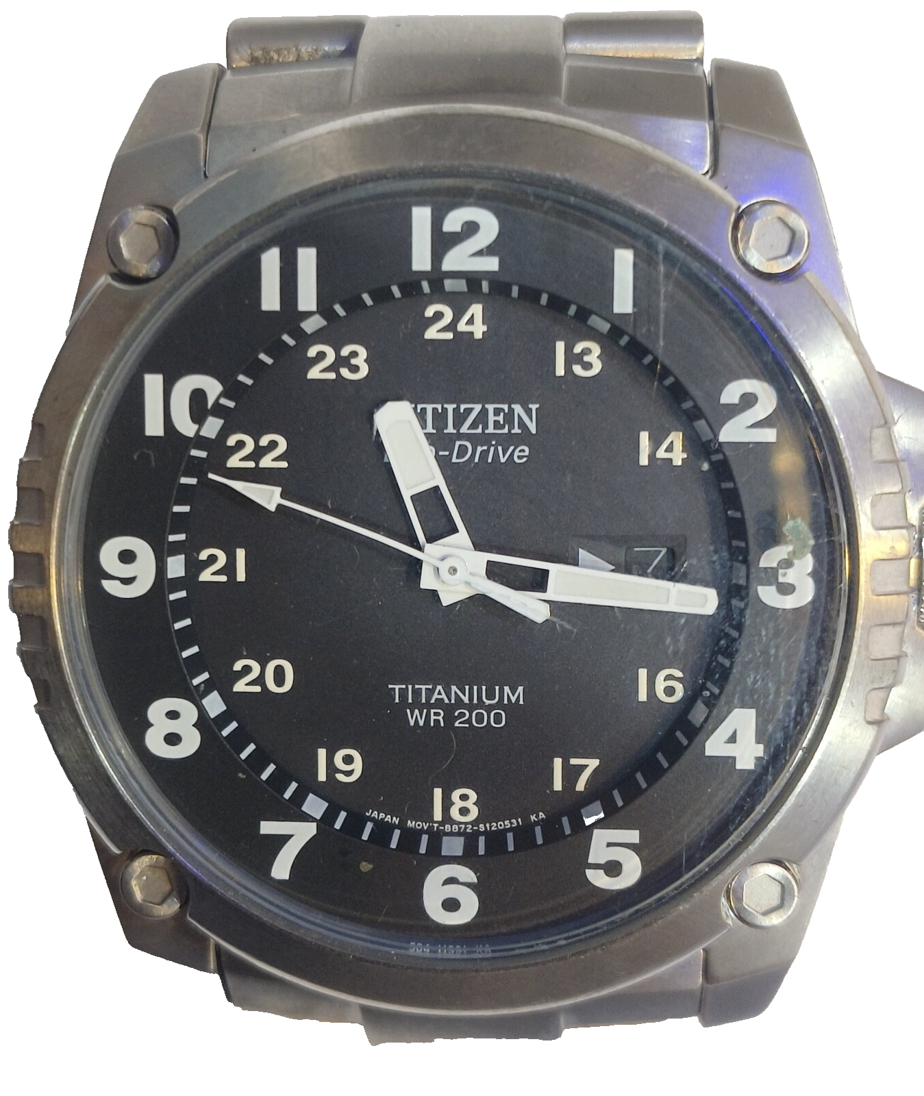 8872-S083108 CITIZEN ECO-DRIVE BLACK DIAL TITANIUM MEN'S WATCH R