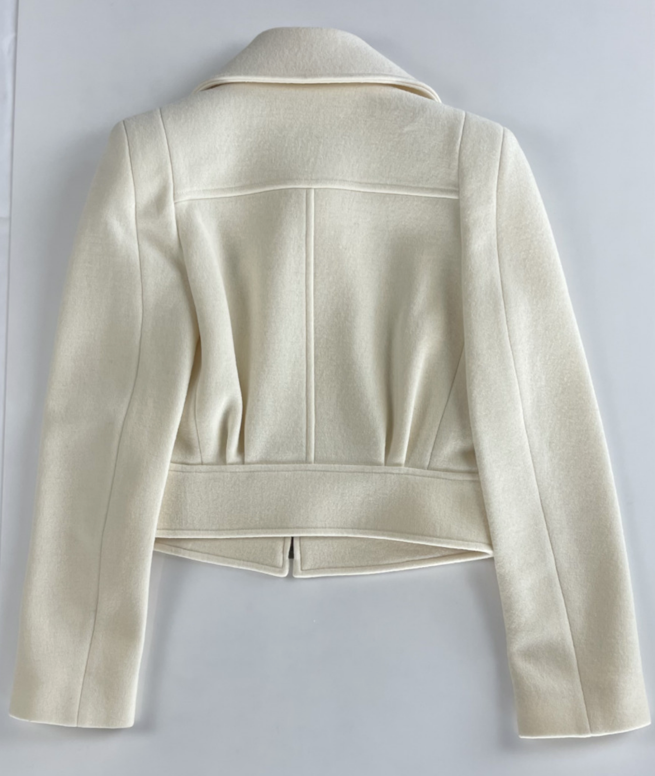 Pre-owned Chloé Women's Iconic Washed Wool Crop Jacket Blazer Short Jacket 36 In Beige