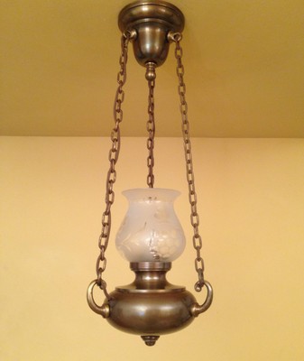 Vintage Lighting matched pair early electric pendants circa 1915