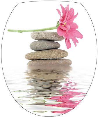Sticker abattant de WC fleur Galet 35x42cm R f 295 eBay