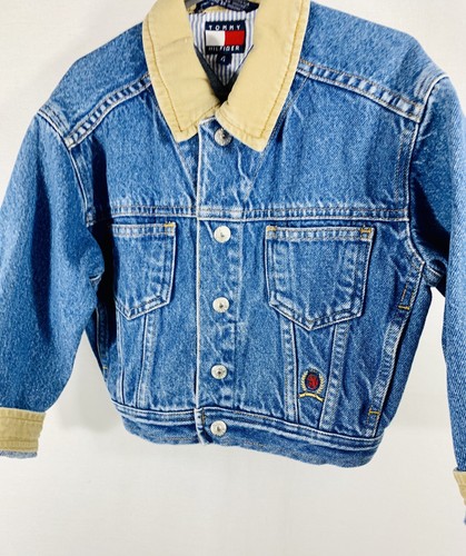 TOMMY HILFIGER  Denim Blue Jean Jacket ~ KIDS YOUTH Size 4 ~ Embroidered Logo